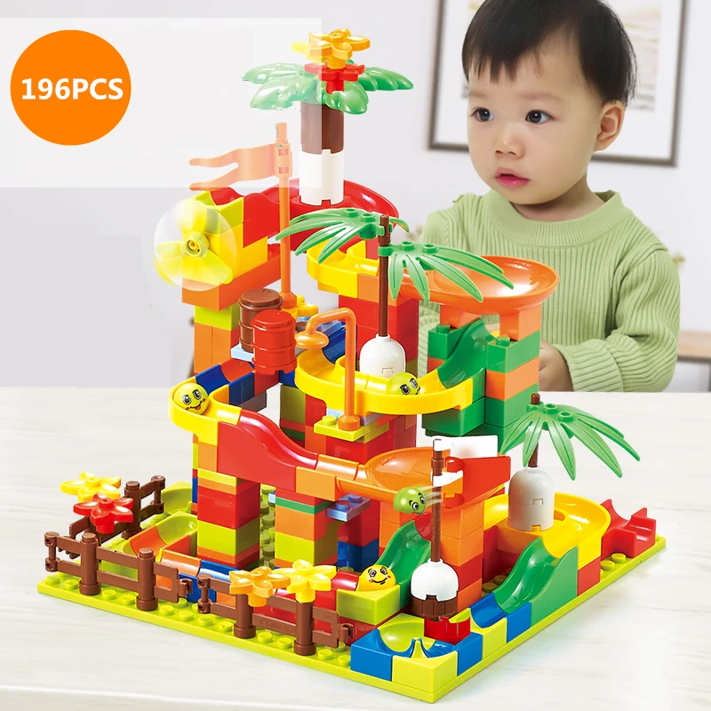 

2020 New DIY Small Size Building Blocks Marble Race Run Block Variety slide track Funnel Slide Bricks Kids Toys boys girls gifts