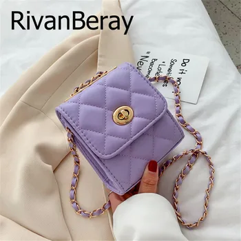 

2020 New Mini Handbags Women Fashion Ins Ultra Fire Diamond Check Lock Shoulder Messenger Bag Purse Simple Style Crossbody Bags