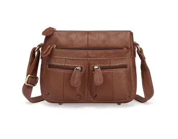 

2020 New Fashion Leather Handbag Simple Pure Color Square Ms. Messenger Bag Head Layer Leather Large Capacity Shoulder Bag