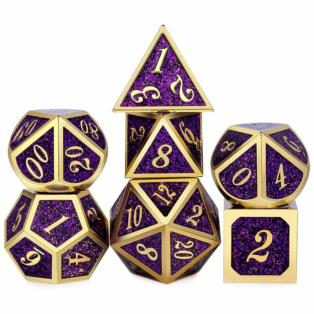 465 DnD металлические кости RPG MTG кубики курсивом шрифт кости включают кости мешочек разные цвета D4 D6 D8 D10 D12 D20 - Цвет: 465