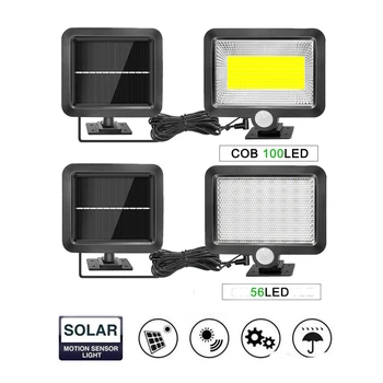 

Night Light Solar Powered 56/30 LED Wall Lamp PIR Motion Sensor & Night Sensor Control Solar Light garden outdoor lighting split