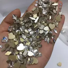 100 шт. пудра для ногтей Mix от Стекло ювелирные изделия со стразами набор страз с плоской задней более 10 формы с плоской задней частью, украшенные разноцветными кристаллами Ab лошадиный глаз слеза, алмаз, K5