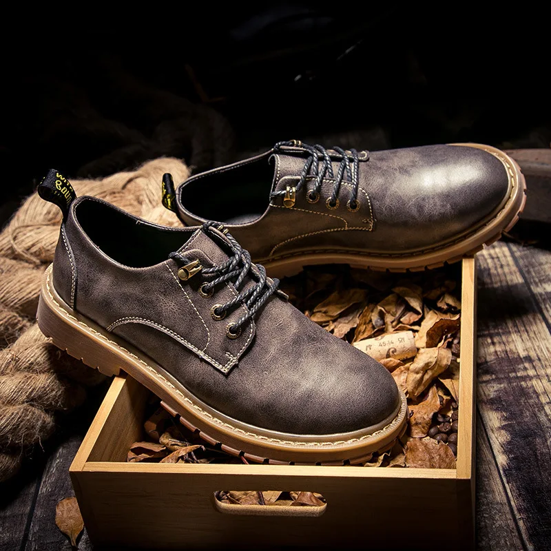 

Autumn Man Martin Boots Will Code Small Code Low Help Work England Boots Leisure Time Male Shoe Work Clothes Shoes