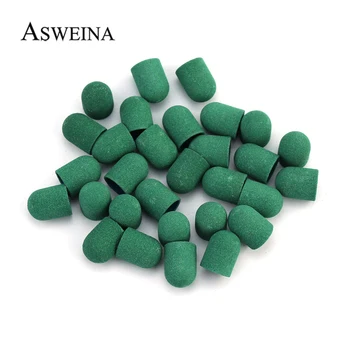 

20Pcs Green 10*15mm Sanding Caps Electric Manicure Sanding Bands Pedicure Files Drill Machine Accessories Nail Art Tools