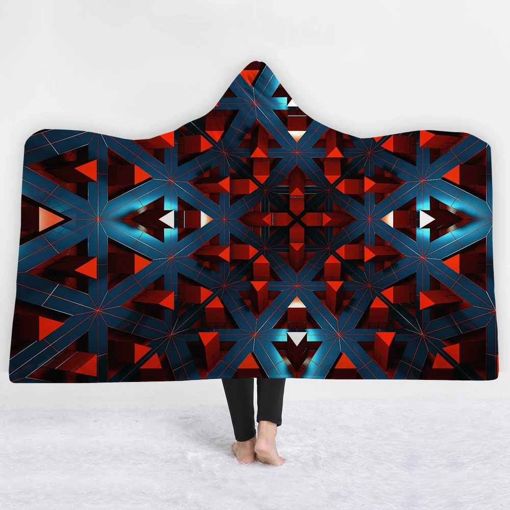 

Blankets Stereoscopic hats cap soft blankets winter autumn spring Keep warm comfortable Modern Business style blue blanket