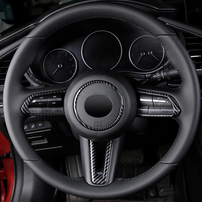 Car Steering Wheel Trim Circle Sequins Ring Cover Button Decoration Sticker For Mazda 3 Axela BP CX-30 DM Accessories car moulding decoration car styling stickers car button repair stickers