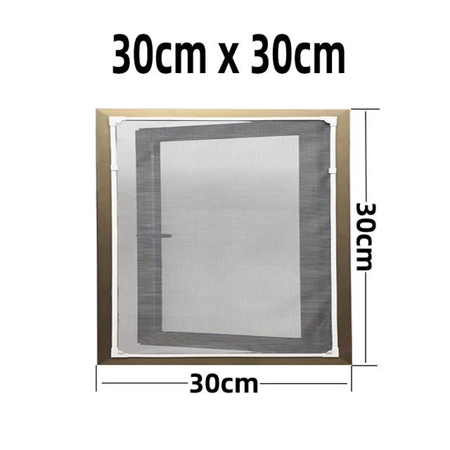 Inset Magnetic Window Screen Air Tulle Adjustable DIY Removable Washable Invisible Fly Mosquito Net Customize Screen Mesh Kit W 30cm x H30cm