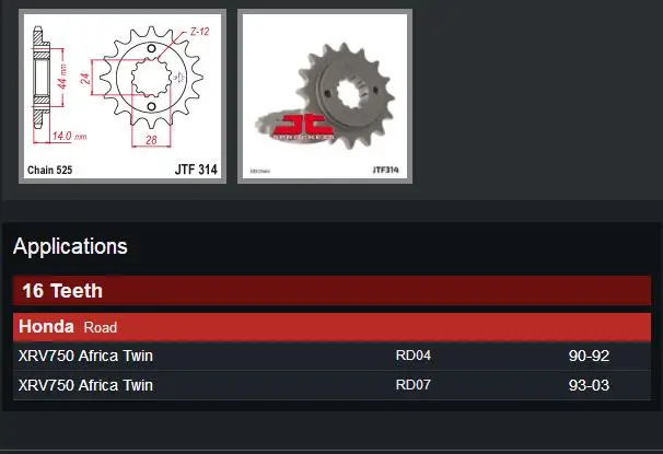Мотоциклетные передние звездочки шестерни 525-16T для Honda XRV750 XRV 750 Африка Твин 1990-2003