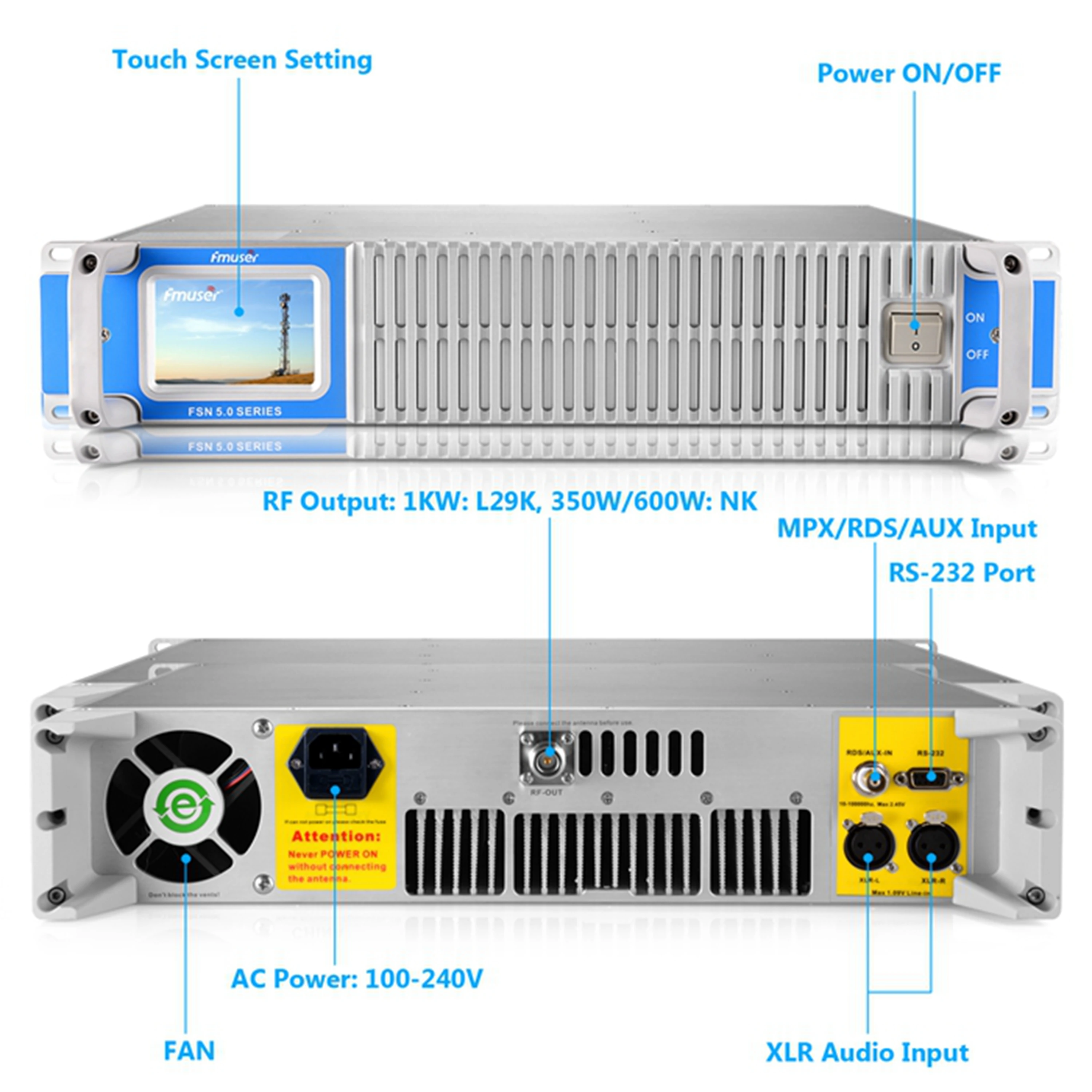 FMUSER FSN-350T 350 Вт 300 Вт fm-передатчик+ FU-DV2 антенна+ 30 м 1/" кабель для fm-радиостанции