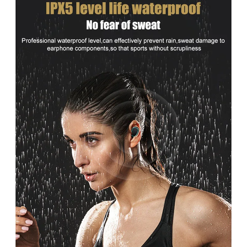 TWS Bluetooth 5 0 Wireless Earphones Touch Control Fingerprint Touch Control Noise Reduction HiFi Stereo Headset w Charging Case