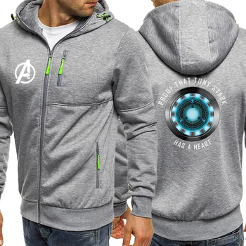 

The Avengers Iron Man Autumn New Streetwear Fashion Long Sleeve Jacket Zipper Mens Hoody Casual Coat Sportswear Fleece Hoodie