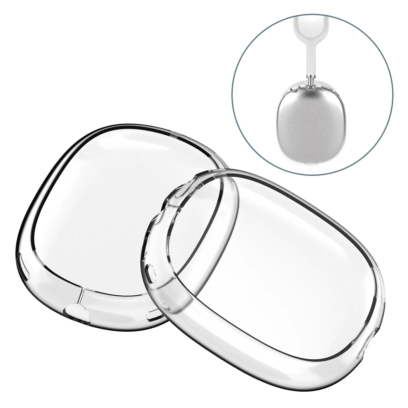

Transparent Case For AirPods Max True Wireless Headphone Shockproof Protector With Anti-slip Two Side For Air Pods Max Cases