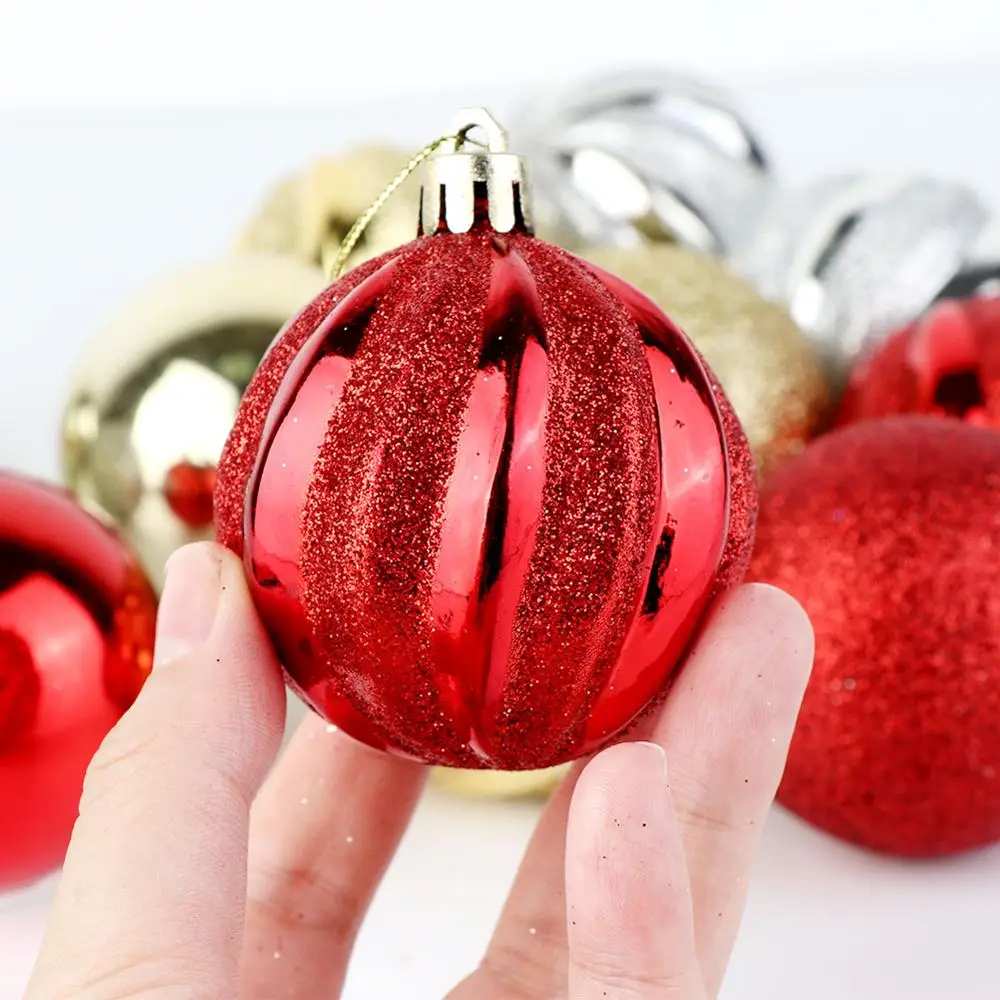 OurWarm 12 шт. Рождественские шары Рождественская елка пластиковый дисковый орнамент подвесной шар для дома елочные украшения 6 см
