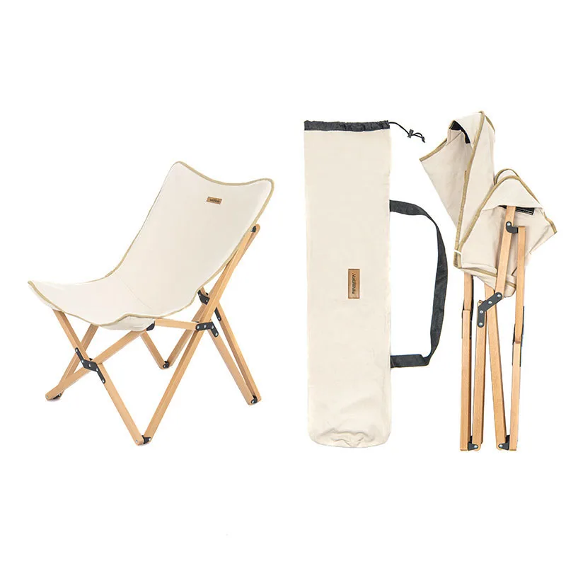 Portable beech Wooden Outdoor Camping Chair Indoor Garden Foldable Lazy Seat Fishing Picnic BBQ Folding Backrest Stool oem