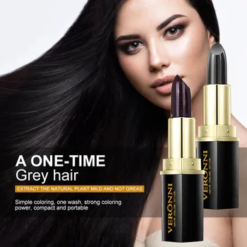 

Portable Natural Plant Black/Brown Hair Dye Lipstick Shape Anti Sweat Waterproof Disposable Dye Pen Hairline Coloring Tools