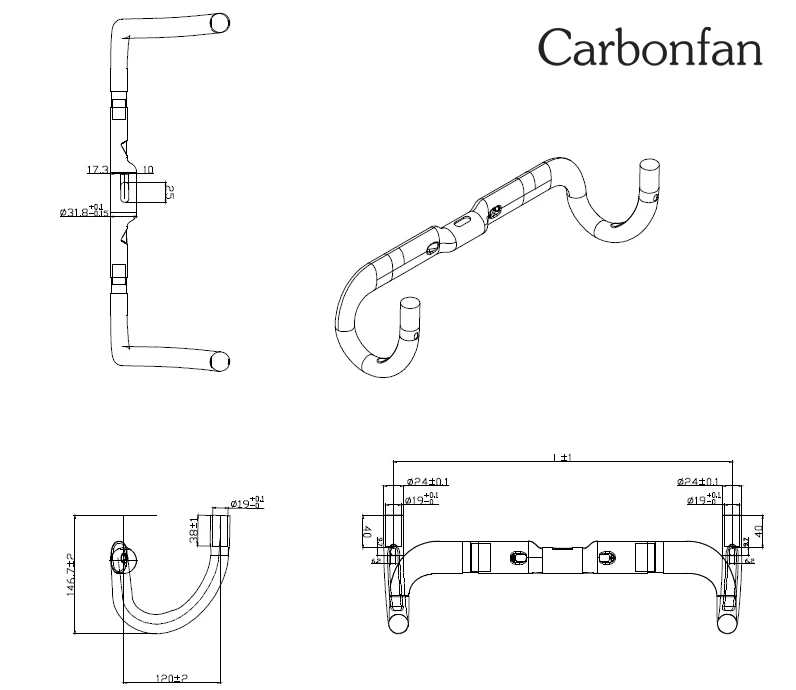 Carbonfan Высокое качество Полный углеродного волокна дорожный руль, Сверхлегкий велосипед бар, гарантия 2 года углеродный руль