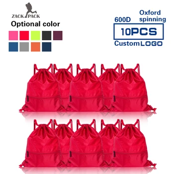 

10pcs Zackpack Sports waterproof Oxford cloth pocket custom printed logo backpack large basketball drawstring bag wholesale