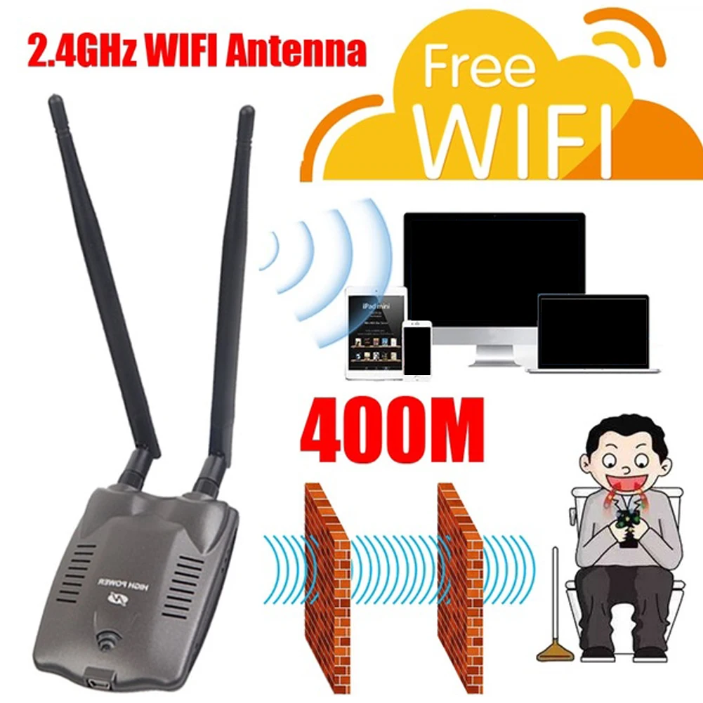 Wifi приемник Ralink 3070 чипсет 400 м длинный диапазон Стабильный USB wifi адаптер двойная wifi антенна беспроводной бесплатный интернет прочный