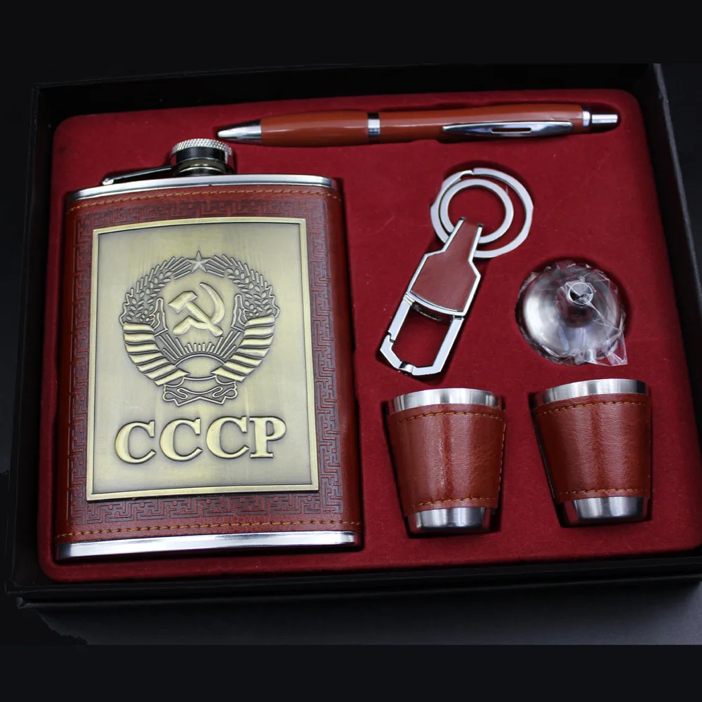 Место происхождения поставки товаров Foreskin патч 8 унций CCP винный горшок подарочный набор крестообразной границы Carry-on белый спирт бутылка вино Glas