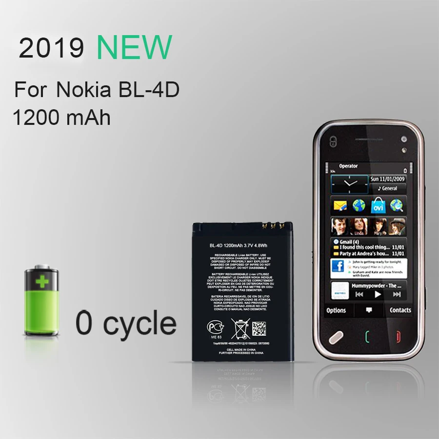 Аккумулятор PINZHENG для телефона Nokia BL 4D Сменный аккумулятор N97 mini N8 с функцией