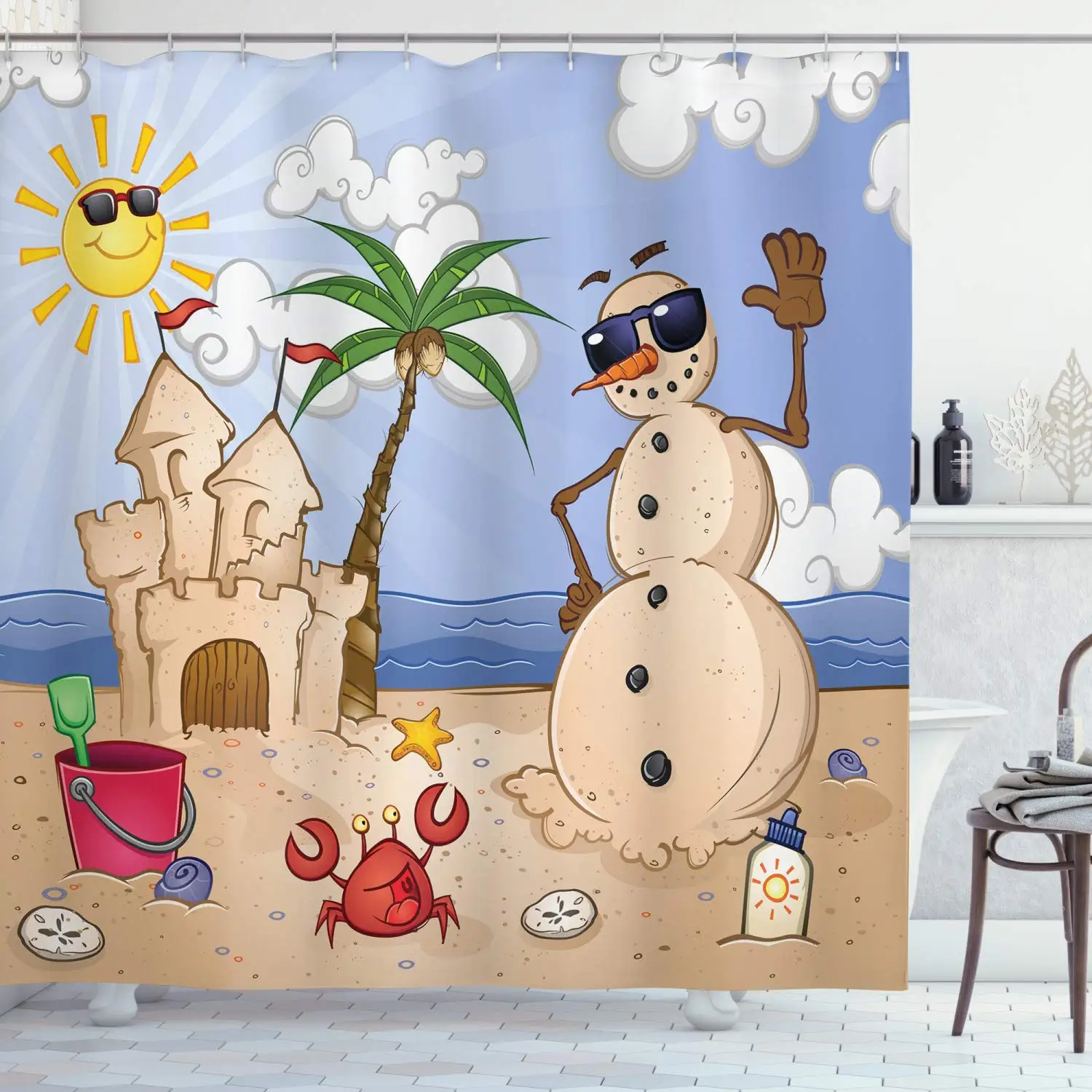 Get Cortinas de ducha de playa tela For Free