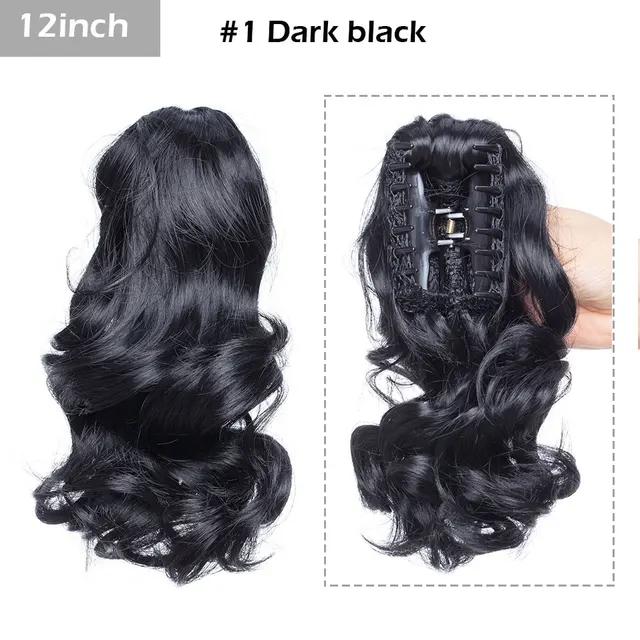 S-noilite Syntheitc Big Grab Ponytail Hair Extension Claw Clip In Ponytail Extension Hair Fake Hairpiece For Women Daily Party 12-1375
