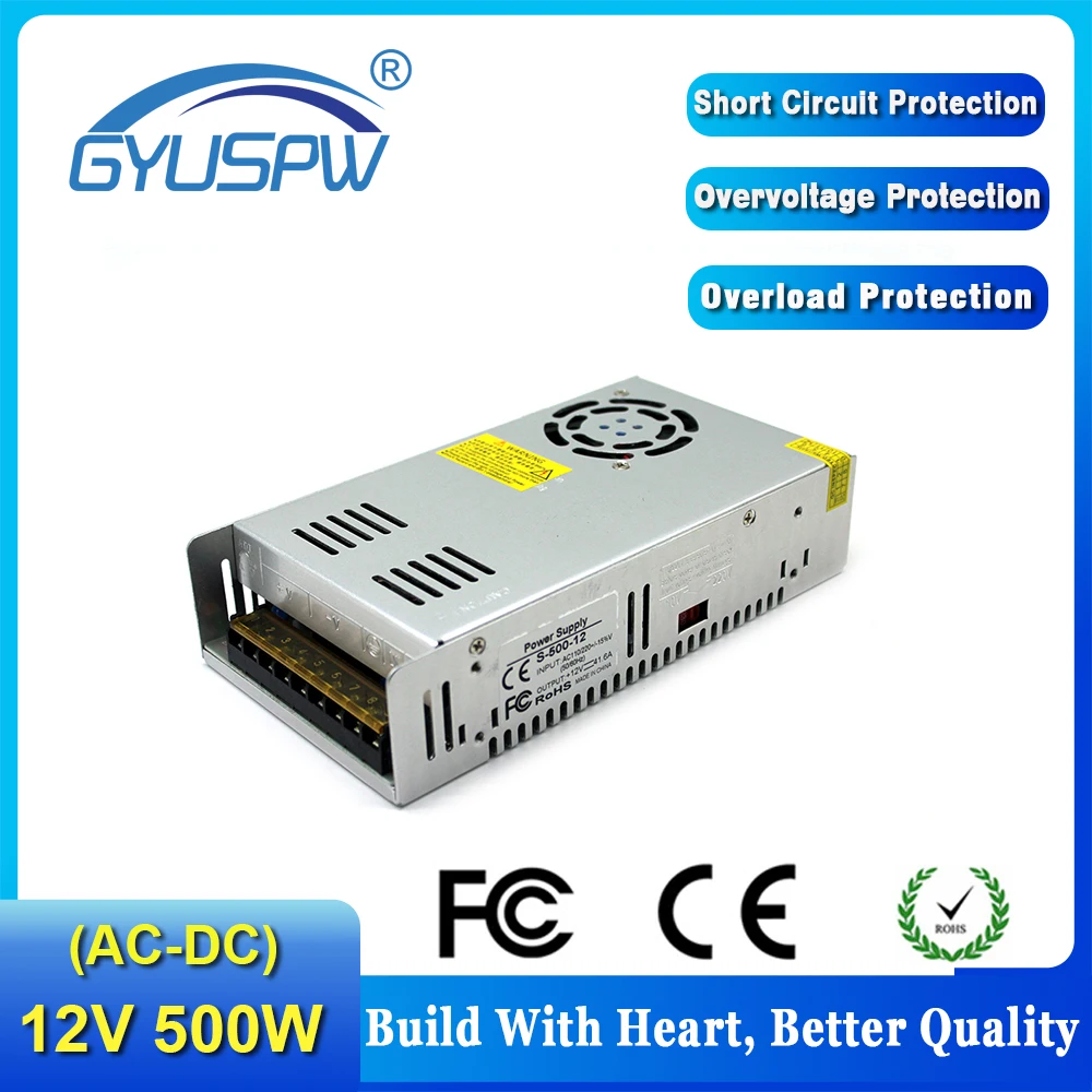DC12V 500 Вт импульсный источник питания постоянного тока 24 В 12 15 в 36 48 60 светодиодный