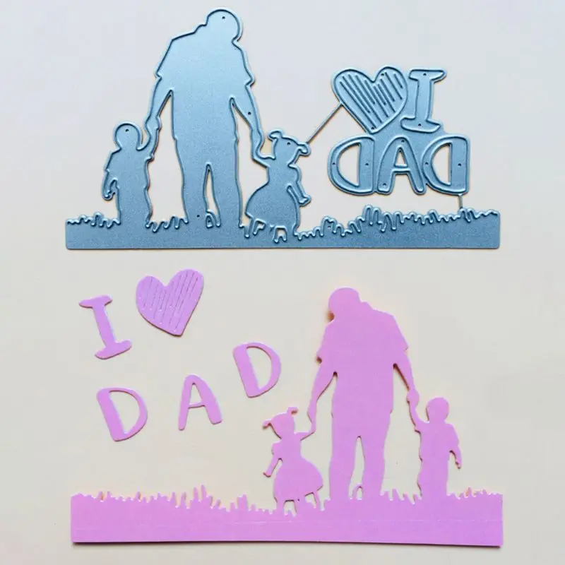 I Love Dad Трафаретный Скрапбукинг штамп для альбомов бумажная карта тиснение Декор