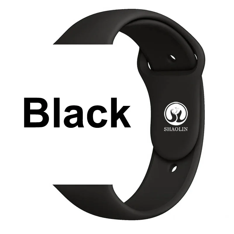 Black Ремешок для Apple Watch 38 мм 42 мм iWatch 4 ремешок 44 мм 40 мм спортивный силиконовый ремень браслет correa Apple watch 4 3 2 1 Аксессуары - Цвет: Black