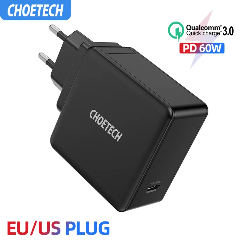 Beste Choetech Pd 60W USB C Muur Oplader Voor Macbook Pro Air Ipad Pro Samsung Asus Acer Dell Tablet Lader qc 3.0 Voor Nintendo Switch