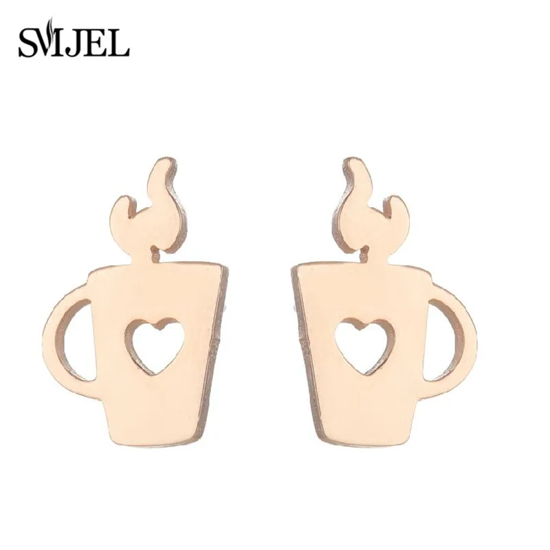 Punk Stainless Steel Earrings for Women Fashion Jewelry 2021 Lighter Compass Expression Lung Rocket Earring Weird Christmas Gift