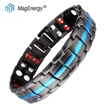 MagEnergy мужские, титан браслеты Магнитный браслет для артрита двухрядные здоровья браслеты облегчение боли для Carpal туннель