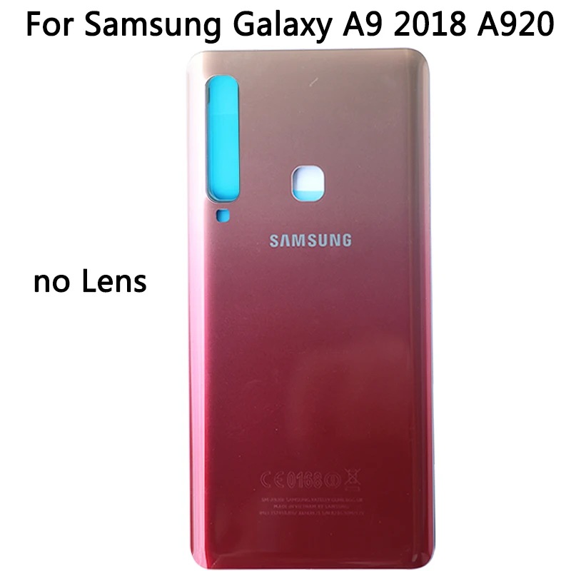 10 шт Для SAMSUNG Galaxy A9 A920 задняя крышка Задняя стеклянная крышка Корпус чехол с оправа объектива камеры A9 A920 крышка батареи - Цвет: Pink No Lens
