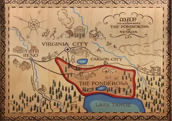 

Bonanza The Ponderosa Ranch Map Movie Art Film Print Silk Poster Home Wall Decor 24x36inch