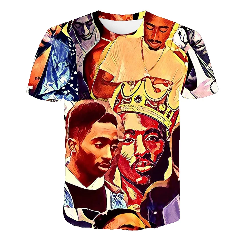 Футболка Tupac Rapper для мужчин и женщин 3d одежда в стиле аниме летняя хип хоп