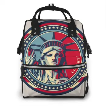 

Mummy Bag Statue Of Liberty Nappy Backpack Large Capacity Stroller Bag Mom Baby Multi-function Waterproof Diaper Bag