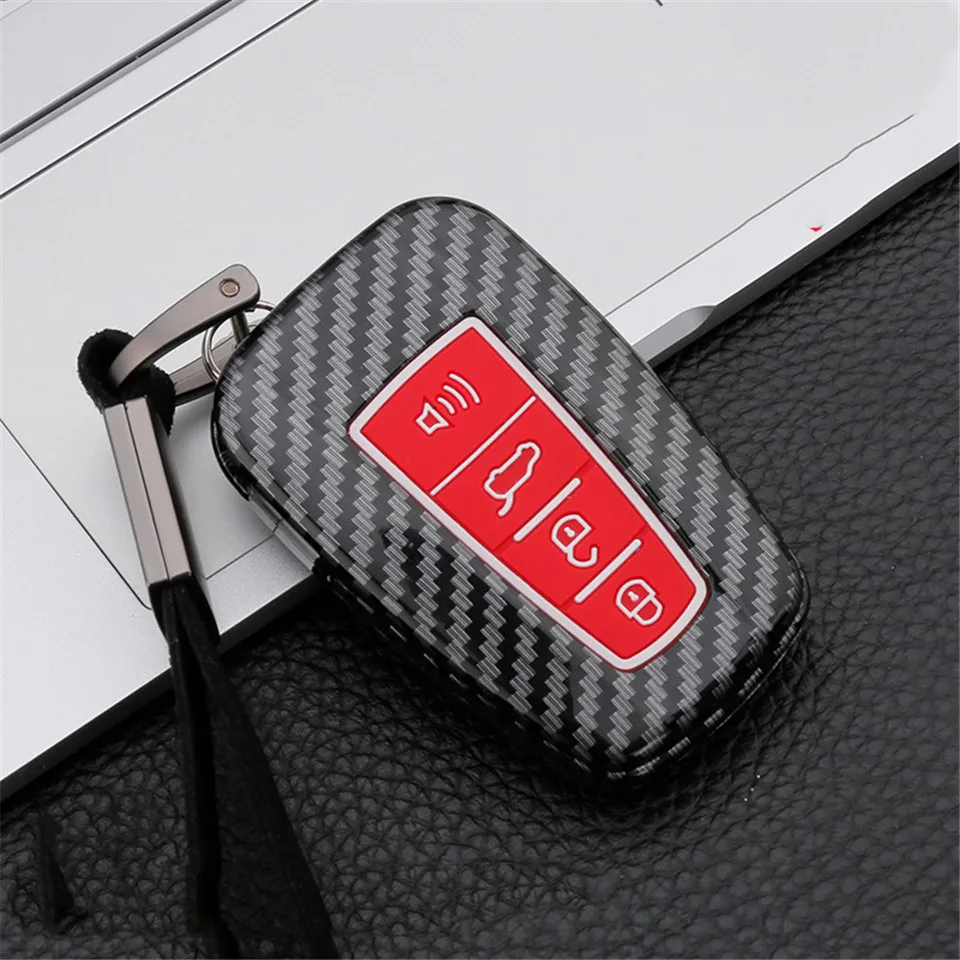 Copertura di Chiave dell'automobile Cassa Chiave Dell'automobile Per Toyota CHR C-HR Prado Camry Avalon Prius Corolla RAV4 Avalon Chiave Keychain di Carbonio supporto in fibra - H274a588d0a724496bdb09bccf23ef6b6U