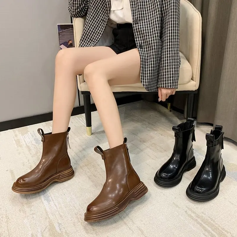 Women Boots Black Brown Leather Boots 2020 New Fashion Women's Ankle Shoes Platform Shoes Cool Ladies Boots Female Women Shoes Women Boots Black Brown Leather Boots 2020 New Fashion Women's Ankle Shoes Platform Shoes Cool Ladies Boots Female Women Shoes
