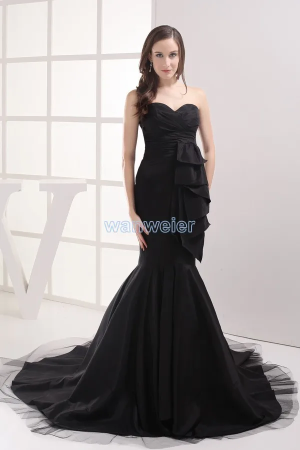 

free shipping 2016 black vestidos formales cl2287 brides maid dress customized maxi dresses long Mermaid taffeta evening Dresses