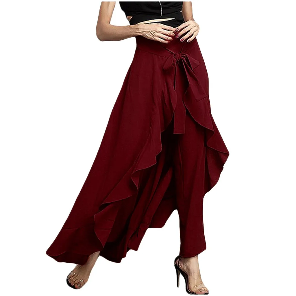 Новинка, плиссированные юбки, Женская юбка с завышенной талией, одноцветные повседневные миди юбки, однотонные красные юбки, женские брюки, юбка# J30 - Цвет: Wine