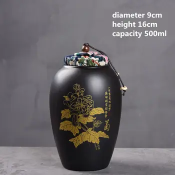 

Flower Pattern Ceramic Jar Storage Box Sealed Tea Caddy Coffee Storage Cans Kitchen Spices Jar Package Container Tank Bottle