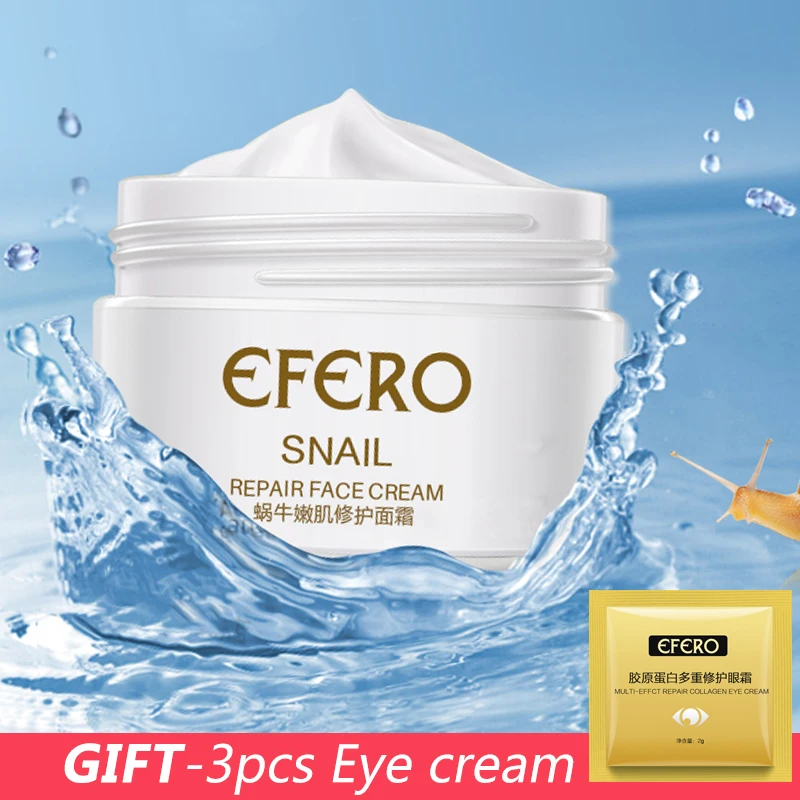 

EFERO Snail Face Cream Anti-wrinkle Firming Anti Aging Anti Acne Scar Whitening Face Cream for Skin Care Moisturizing Face Cream