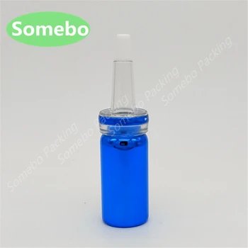 

5000PCS New Arrival!! small 10 ml UV Blue Glass Bottles Jars Vials 10ml essence freeze-dried liquid bulk bayonet small bottles
