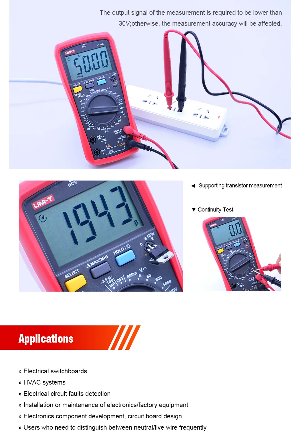 UNI-T UNI T Цифровой мультиметр True RMS UT890C UT890D+ ручной диапазон AC DC Частота емкость Температура Тестер Подсветка