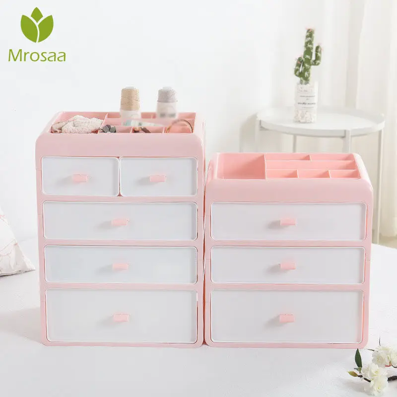 

Plastic Makeup Organizer Cosmetic Drawer Makeup Storage Box Container Nail Casket Holder Desktop Sundry Storage Case Bead Tools