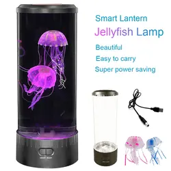 Lampe LED USB à l'effigie des méduses, tour de lumière, luminaire décoratif d'intérieur, idéal pour une table de chevet, un Aquarium ou une table de chevet 