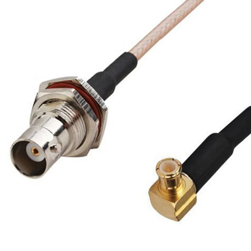 BNC Cable Adapter RF Coaxial Assembly BNC Coaxial Cable Female To MCX Male Right Angle Adapter Cable