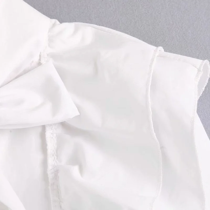 Винтажная Стильная Офисная Женская белая блузка с оборками Женская мода галстук-бабочка элегантные рубашки с длинными рукавами шикарные топы Blusas