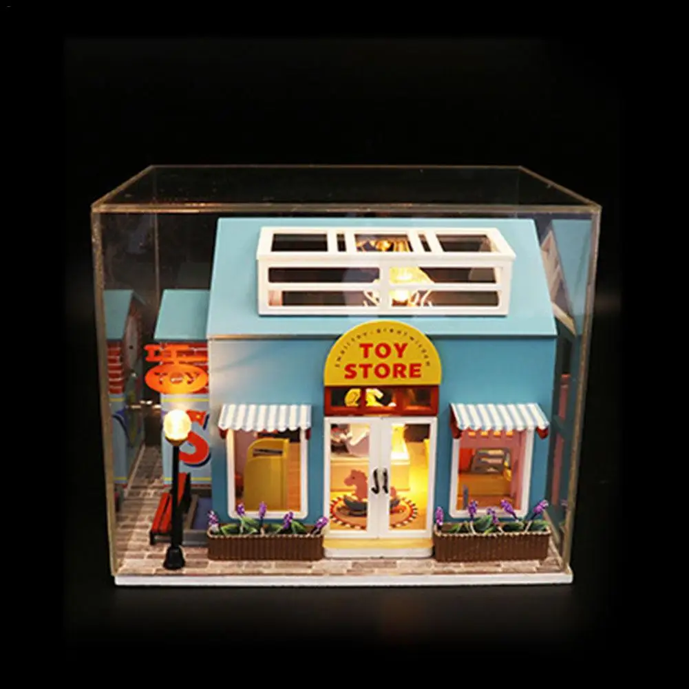 Кукольный дом Миниатюрный DIY Модель Кукольный домик с мебелью американский Ретро стиль деревянный дом ручной работы игрушка с движение по