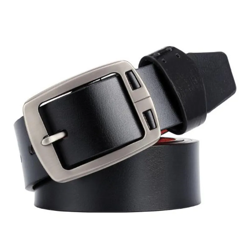 

Men Metal Buckle PU Leather Waistband Vintage Classic Belts Male Waist Strap Pin Alloy Band Drop Shipping Black